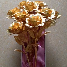 Прямая поставка-24 K роза из золотистой фольги, золотой цветок Подарочный набор с английским сертификатом и изысканная подарочная коробка