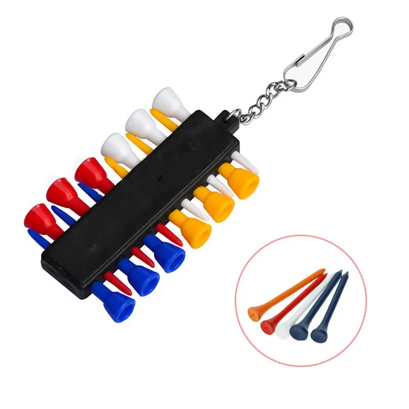 Keychain Golf Tee Holder Organizer Carrier Tees 2 Balls Markers Pencil