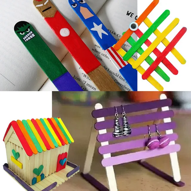 50 Pcs/Lot Glace Crème Enfants Bâton Neige Popsicle Bâtons BRICOLAGE Modèle Manuel Matériel