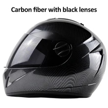 DOT Carbon Fiber Motorcycle Helmets Double Lens Racing Safety Full Face Moto Helmet Casco Capacete M