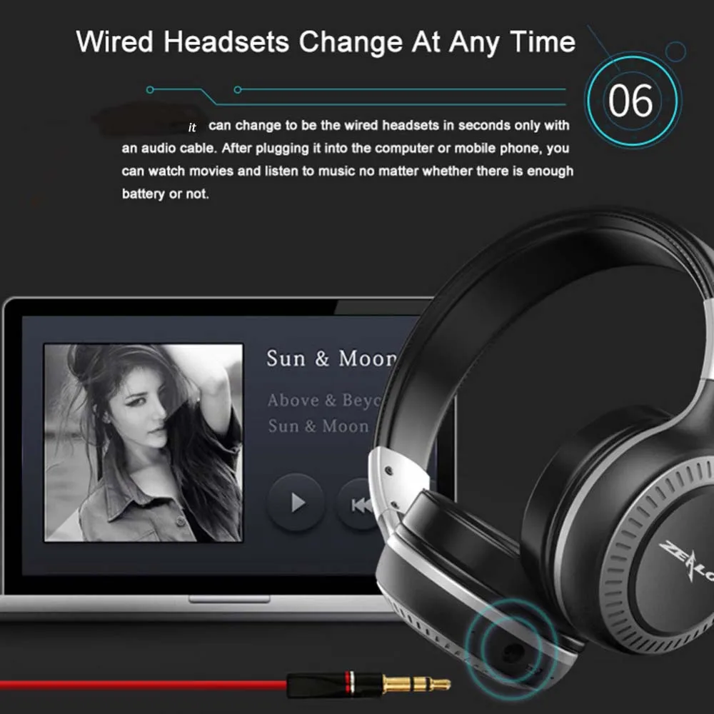 Стерео беспроводные Bluetooth наушники гарнитура со светодиодным микрофоном для