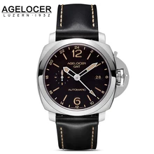 Hot sale Agelocer Logo Original switzerland Men Watch Leather Hour Male Clock Sapphire Casual Classic Wristwatches