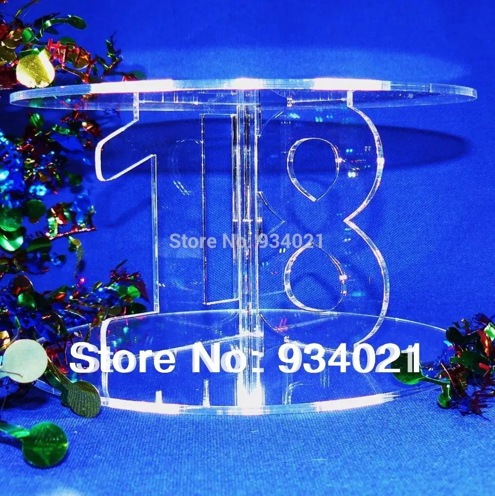 

Round Crystal 2 Tier Acrylic Cake Stand In Memory Of Marriage birthday decoration