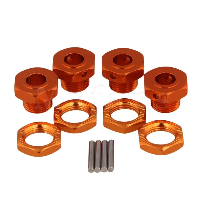 Best Offers Mxfans Orange RC 1/8 Tires Adapter Hex Wheel Hubs for Largefoot Car Set of 4 