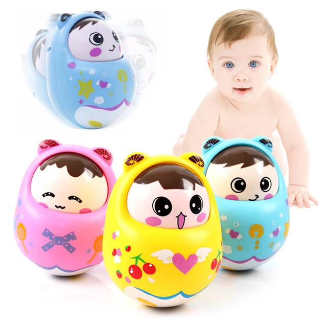 Baby Newborn Toys Nodding Matlyoshka Tumbler  For Kid Ring Bell Cute Roly-poly Educational Rattle  Development 1