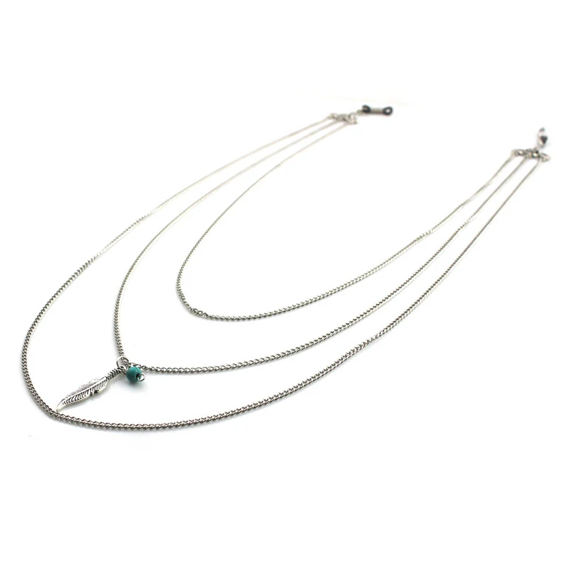 

Turquoise Beads Multilayer Link Chain Eyeglasses Chains Reading Glasses Sunglasses Strap Cord Holder Neck Headband Accessories