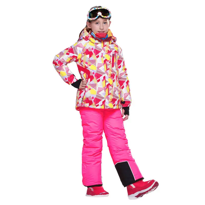Buy Girls Ski Suit Kids Camouflage Ski Jacket Ski Pants Breathable Waterproof