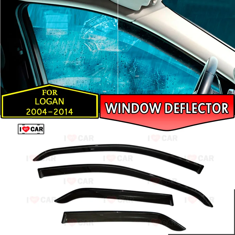 

Window deflectors for Renault Logan 2004-2014 car window deflector wind guard vent sun rain visor cover car styling