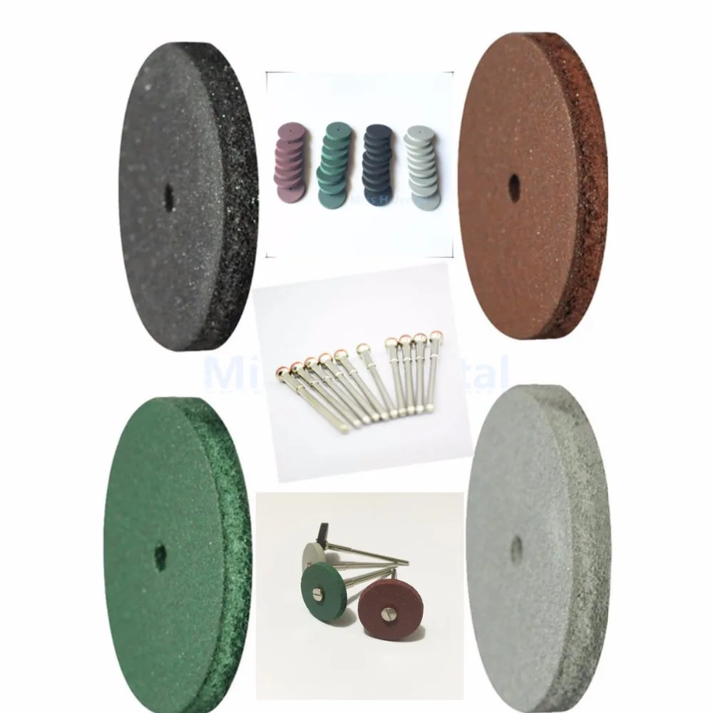 40pcs/set, Rubber Polishing Wheel Black/brown/green /grey Dental Lab
