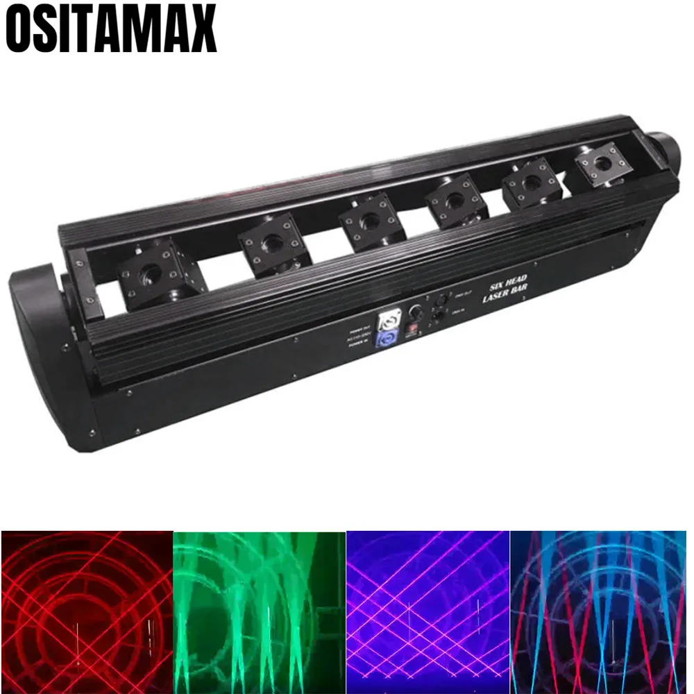 

Lyre Beam Laser Light Moving Head 6x500MW RGB Laser Projector Linear Chase Effect Stage Bar Disco Light