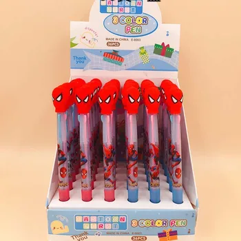 

6 pcs/lot Spider-man Ballpoint Pen Cartoon 3 colors Animal Ball Pens Material Escolar office school Writing supplies
