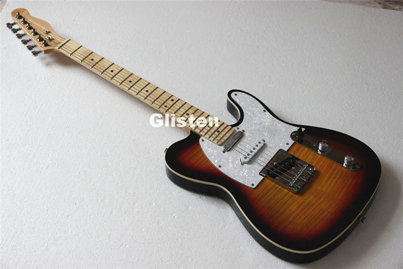 TL электрогитара с tele maple top, оригинальная гитара, три дугообразная рамка