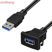 Квадратный с отдельным портом, USB 3,0 панель флеш-монтажный Удлинительный кабель с пряжкой для автомобиля грузовика лодки мотоцикла приборной панели 3ft