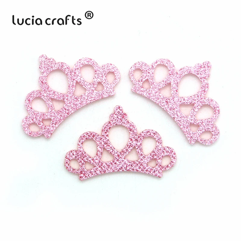 Lucia crafts, 10 шт./12 шт., 27*45 мм, нетканый материал, корона, детская лента для волос, шпилька, головной убор, украшения, сделай сам, ручная работа, аксессуары L0621