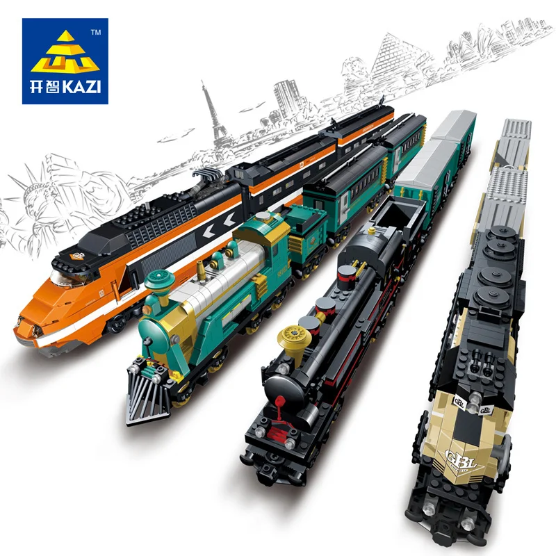 Транспорт Building Block Устанавливает Совместимо с lego поезда KTX 3D строительного