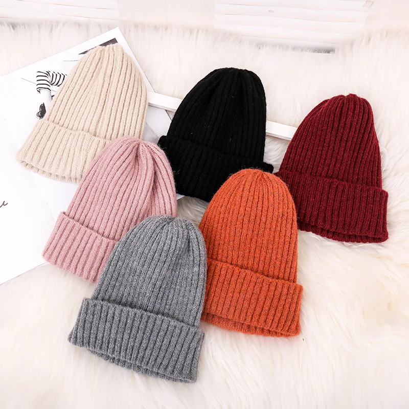 Winter Warm Beanies Casual Short Thread Hip Hop Hat Adult Men Beanie Female Wool Knitted Beanie SkullCap Elastic Hats Unisex fisherman skully