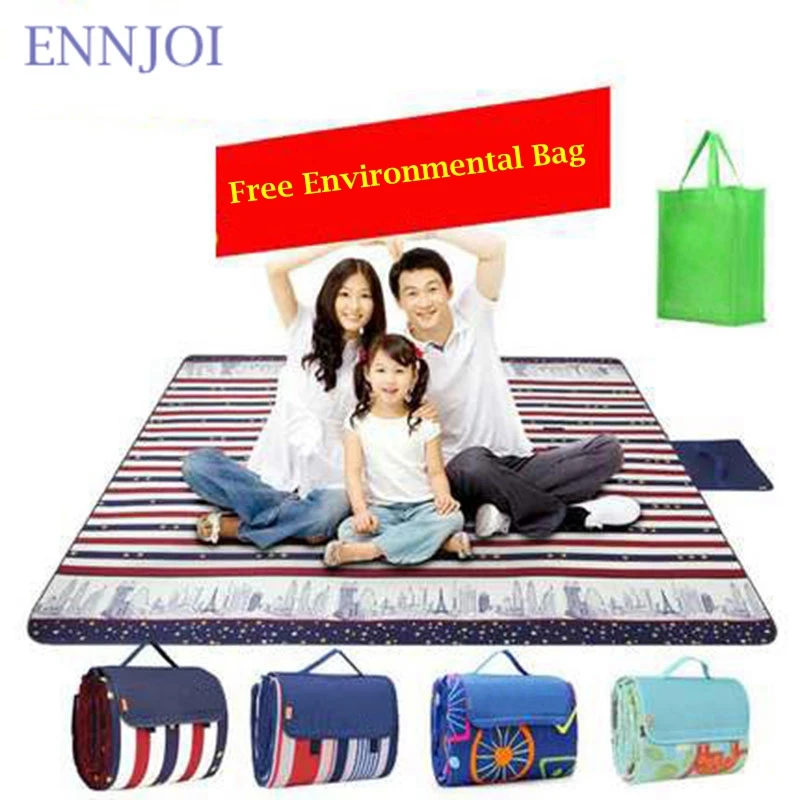 ENNJOI 200*200 سنتيمتر نزهة التخييم حصيرة للنزهات فراش الشاطئ التخييم حصيرة مويستوريبروف فراش للتنزه الطفل متعددة الشاطئ حصيرة