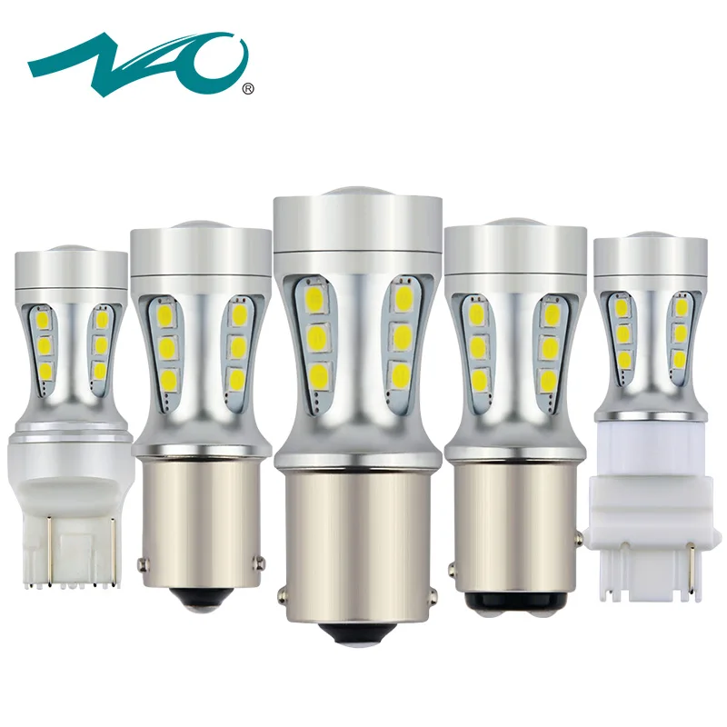 NAO 2x P21W W16W PY21W W21W LED Bulb T20 led T15 7443 W21 5W 7440 BAU15S