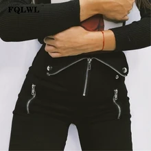 FQLWL Панк Высокая талия обтягивающие брюки женские брюки черные Эластичные Обтягивающие пуш-ап брюки женские повседневные зимние осенние сексуальные брюки