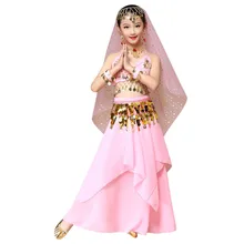 JAYCOSIN/Новое поступление, романтический Детский костюм для девочек, костюм для танца живота, индийская шифоновая танцевальная одежда, топ+ юбка, платье для танцев#40