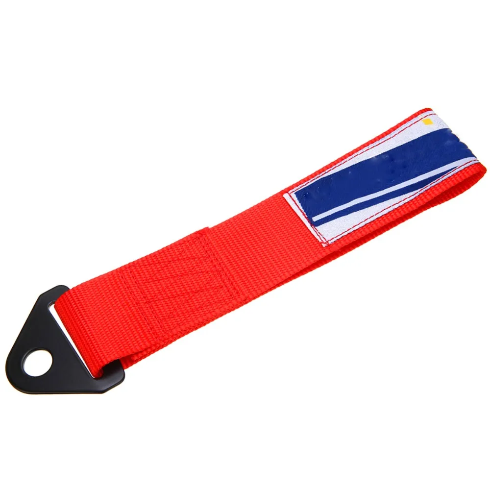 

MAYITR Red High Strength Car Nylon Racing Tow Strap Universal Vehicle Auto Racing Recovery Hook Towing Tow Rope +Metal Bracket