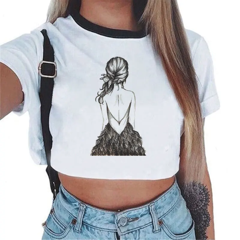 

Ropa Mujer Verano 2019 Harajuku Kawaii Anime Woman Aesthetic Printed Tshirt Streetwear Leisure O-neck Korean Clothes T shirt