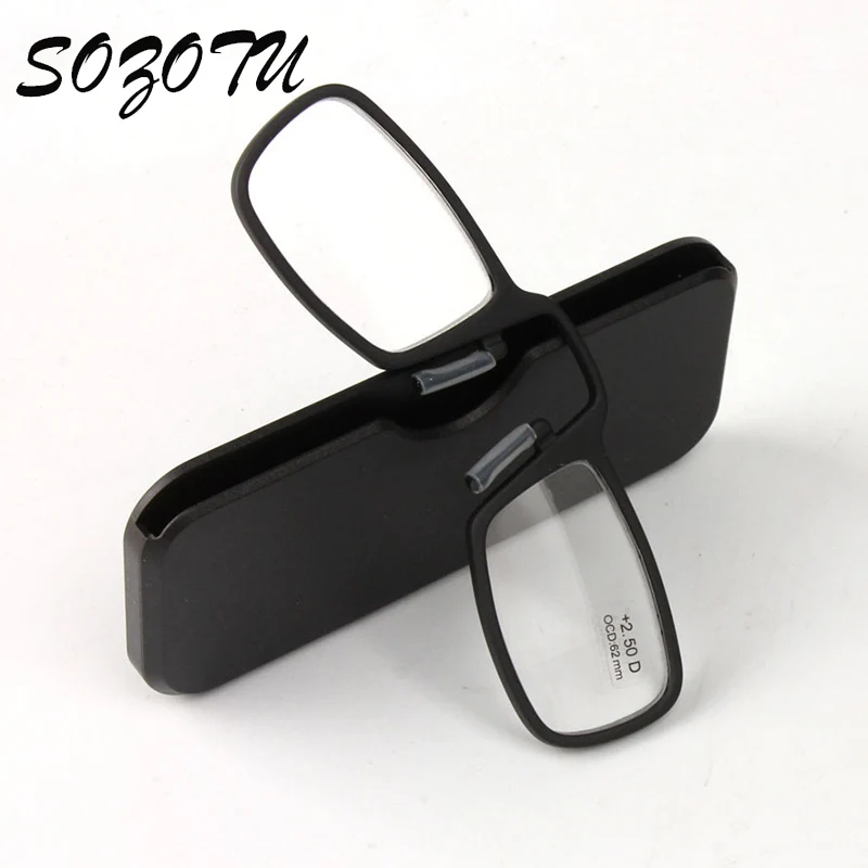 Nose Clip Reading Glasses Men Women TR90 Diopter Glasses Male