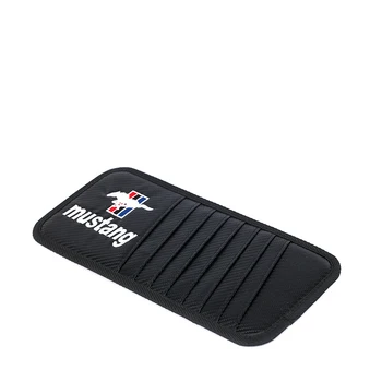 

Exquisite embroidery for MUSTANG emblem Carbon fiber sunshade storage bag for ford focus 2 3 fiesta ranger fusion accessories