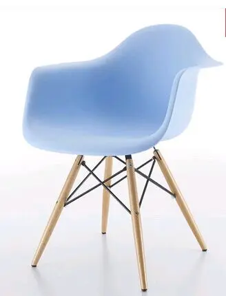 Современный и зауженный высокий креативный индивидуальный домашний стул, пластиковый стул, модный деревянный стул для отдыха - Цвет: Небесно-голубой