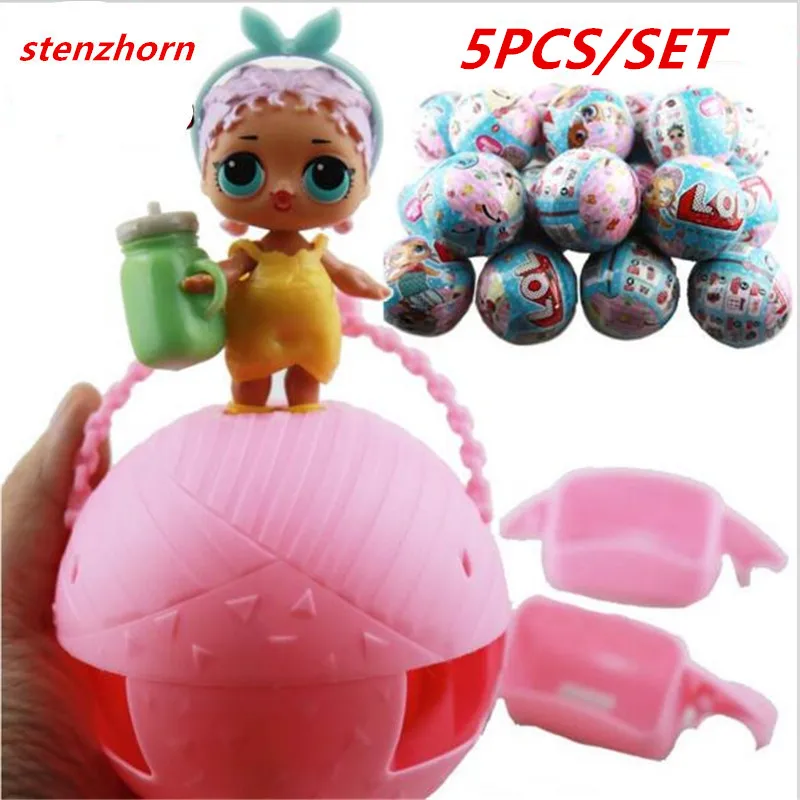 

SURPRISE Egg doll boneca 5 pcs/set surpresa Dress Change Baby Tear Open Color Change Egg Doll Action Figure Toys Send Random
