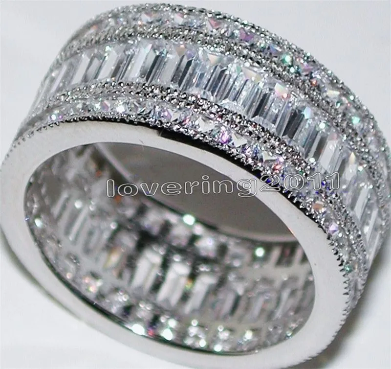 Choucong роскошный пасьянс набор колец 925 пробы серебро AAAAA Циркон Sona cz обручальное кольцо кольца для мужчин и женщин ювелирные изделия - Цвет основного камня: 2