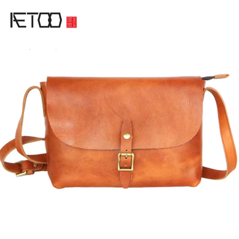 

AETOO New men's bag leisure Messenger bag leather men package tannage simple shoulder package trend