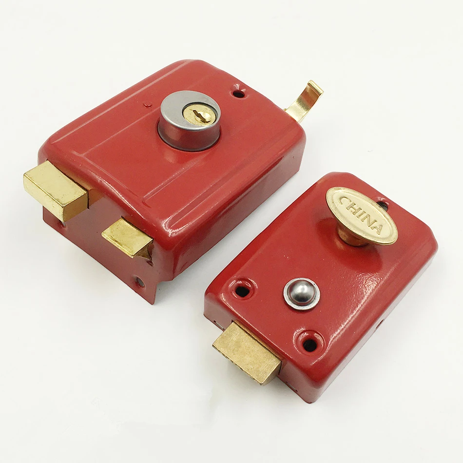 

Security Anti-theft Exterior Door Retro Red Locks Multiple Insurance Lock Wooden Door Lock