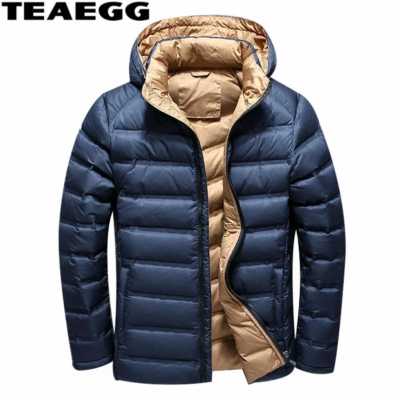 TEAEGG теплый повседневный мужской зимний пуховик короткие парки Hombre Invierno Chaqueta Plumas