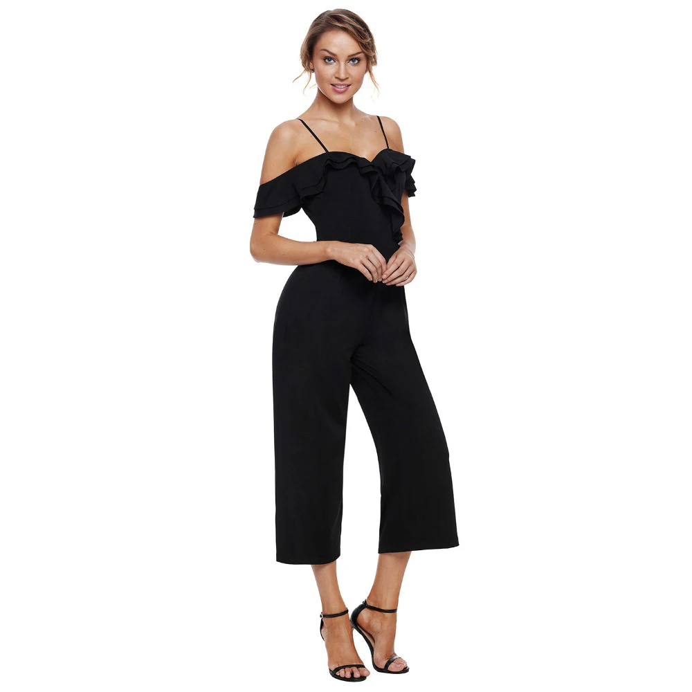 ladies cold shoulder jumpsuits