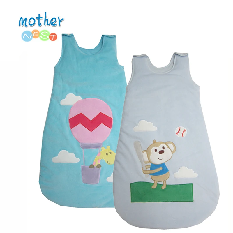 Mother Nest Newborn Baby Sleeping Bag Fleece Infant Baby Clothes Cartoon Animal Sleeveless Romper Sleep Sacks Cute Sleeping Bag