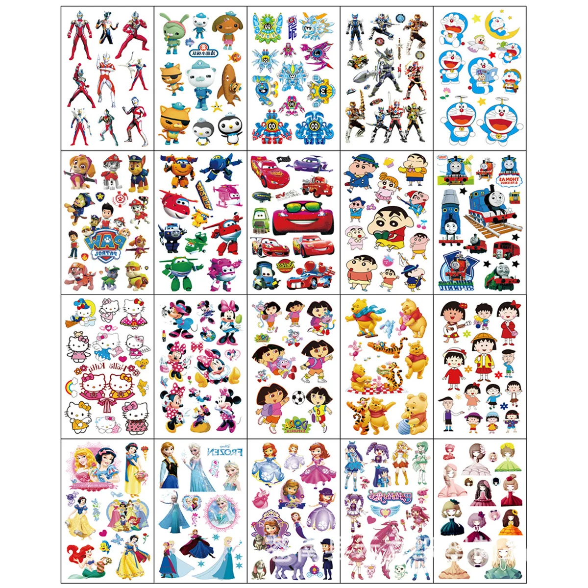 

20pcs/set Fake Tattoo Waterproof Cartoon Temporary Tattoo Sticker Kids Tattoo Body Art Tatouage Enfant