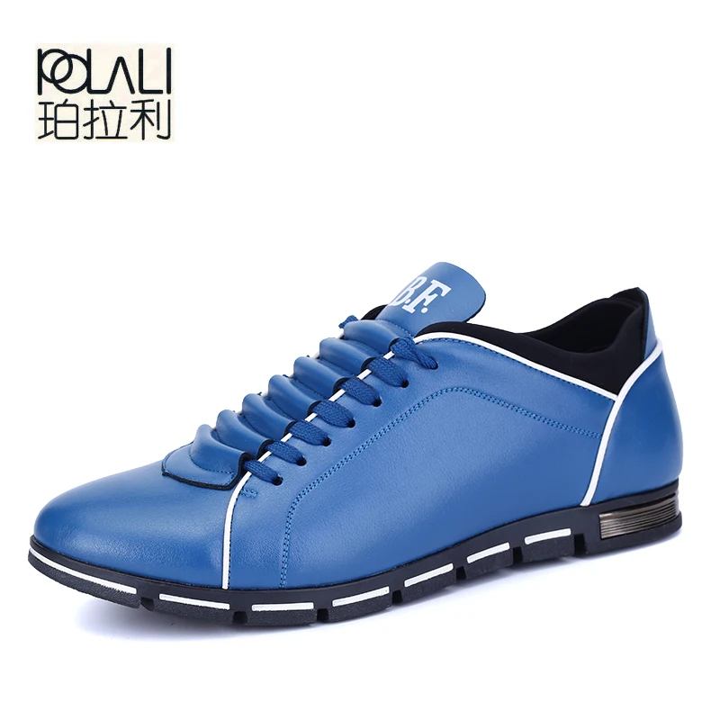 POLALI Big Size 38-48 Men Casual Shoes Fashion Leather Shoes for Men Summer Men