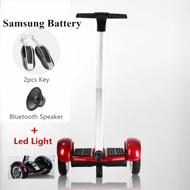 10 дюймов Ховерборд электрический скутер Bluetooth+ динамик+ светодиодный светильник+ дистанционный ключ самобалансирующийся скутер - Цвет: With Led Light