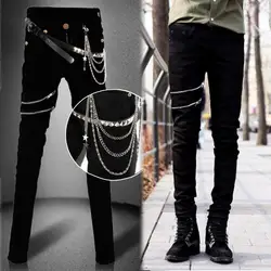 Idopy мода Slim Fit джинсовые штаны в стиле панк высокие эластичные застёжки молнии Готический кнопку джинсы для женщин брюки д