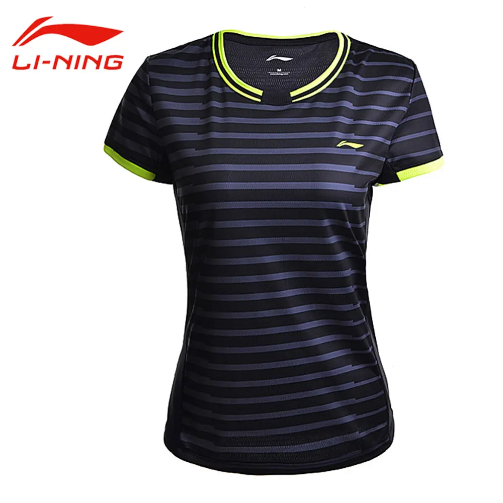 

Li-Ning Women's Badminton Competition Short T-Shirts Thin Breathable AT DRY Sports Tops Li Ling Tennis Shirt LINING Tee AAYM132