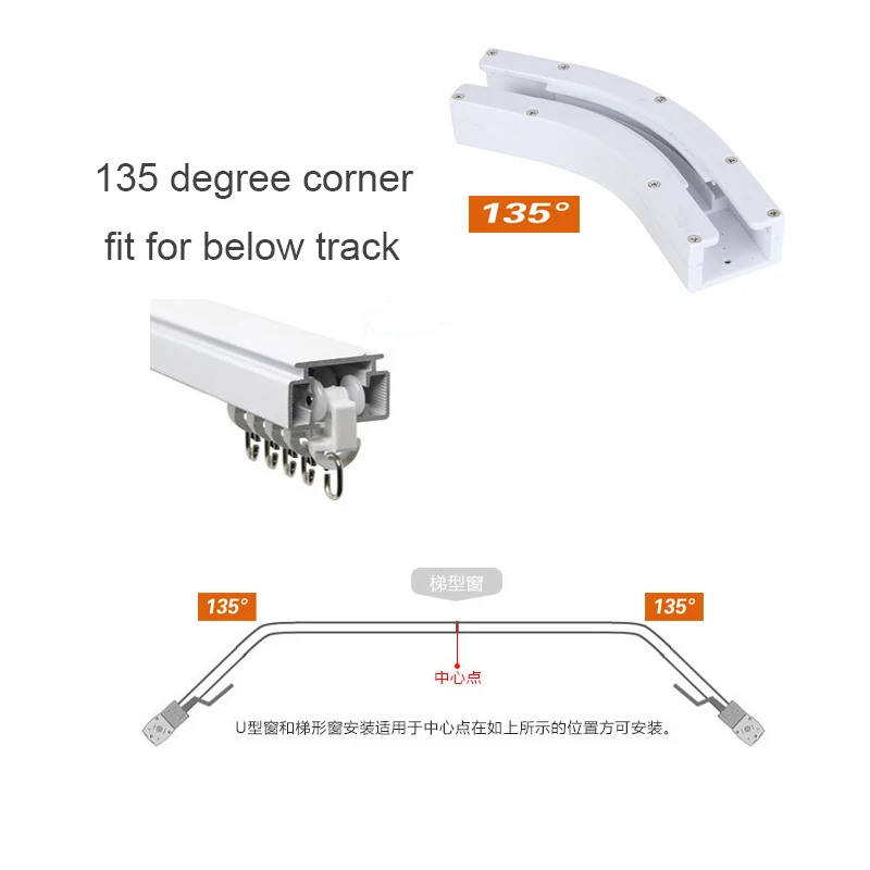 Dooya 90 градусов 135 градусов шарнир электрический занавес трек беспроводной контроль автоматический U тип и L Тип для S трек