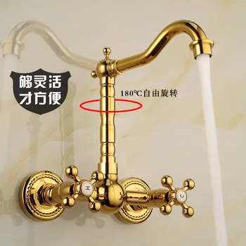 

Golden brass bathtub shower faucet