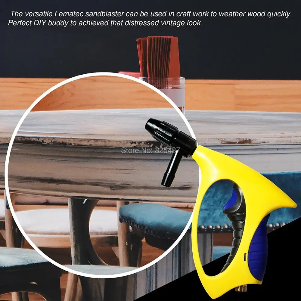 LEMATEC Abrasive Air Blasting Gun With Hose Pneumatic Sandblaster Gun Basting Cleaning Tool Taiwan Made Ergonomics Power Tool