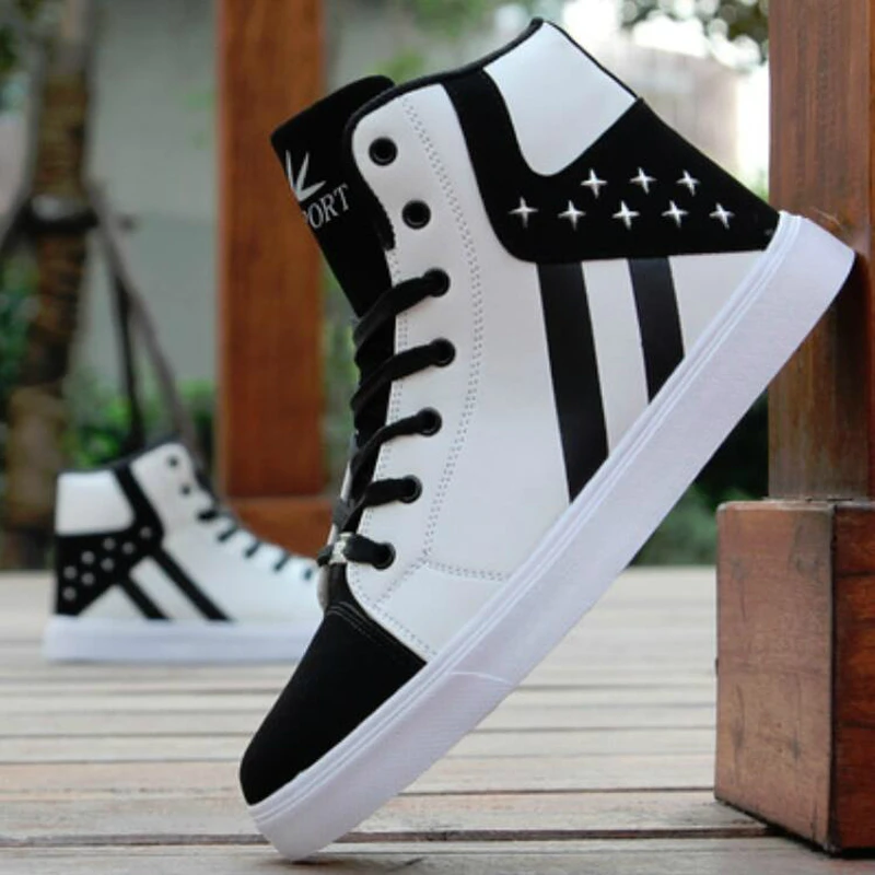 NEW Fashion Men Boots Winter Shoes Man Hip hop High Help Shoes Lace Up ...