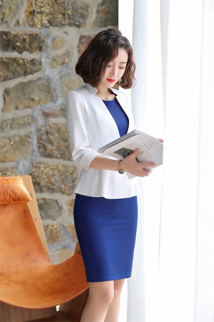 Women's Dress Suits Spring Professional Office Ladies's Blazer Sets Slim Sleeveless Dress 2pcs Formal Workwear Suits W926