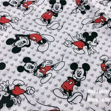 50*150 м с Микки Маусом вязанная хлопковая ткань для Вышивание жира квилтинг лоскутное детские diy рубашка юбка текстильная ткань