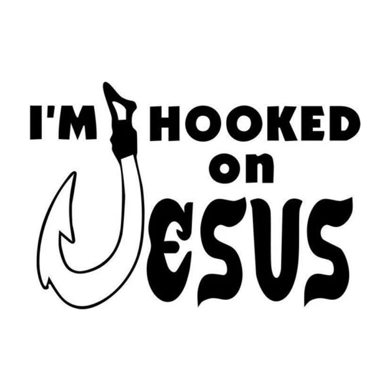 18.5cm*12.7cm I'm Hooked On Jesus Fashion Car Styling Stickers Decals ...