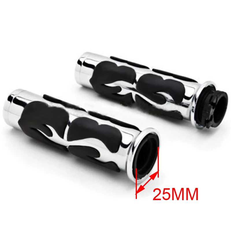 Nuoxintr 25mm Chrome Black Sharp Motorcycle Handle Bar Hand Grips for Harley Honda Shadow VT VTX1300 1800 Yamaha Suzuki Kawasaki