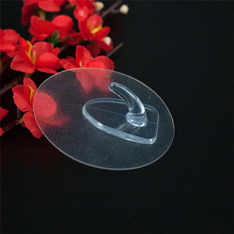 

Simple and Stylish Nano-Hook Multi-Purpose Kitchen Transparent Round Nail-Free Non-Marking Sticky Hook Bathroom Shower Hooks